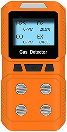 Coreel 4 Gas Monitor, Portable CO2, H2S, O2,EX Gas Detector Meter - Ready to Use (Orange)