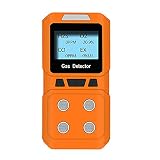 Coreel 4 Gas Monitor, Portable CO2, H2S, O2,EX Gas Detector Meter - Ready to Use (Orange)