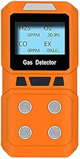 Coreel 4 Gas Monitor, Portable CO2, H2S, O2 ,EX Gas Detector Meter - Ready to Use (Orange)