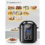 COMFEE’ 9-in-1 Electric Pressure Cooker, 14 Presets Instant Multi Cooker Olla de Presion Non-Stick Pot Yogurt Maker Rice Cooker Slow Cooker Sauté Steamer 6 Quarts Black - Image 3