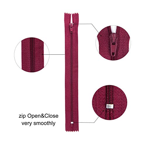100 Pieces Nylon Coil Zippers, 9 Inch Colorful Sewing Zippers Supplies for Tailor Sewing Crafts(20 Assorted Colors)