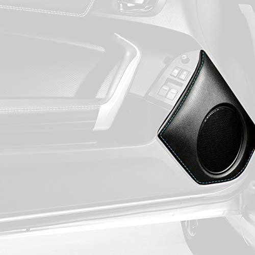 RedlineGoods Door Speaker Bezel Cover Compatible with Scion FR-S 2012-16. Tailor Made - not Universal. Genuine top-Grade Italian Tan Leather with Black Thread