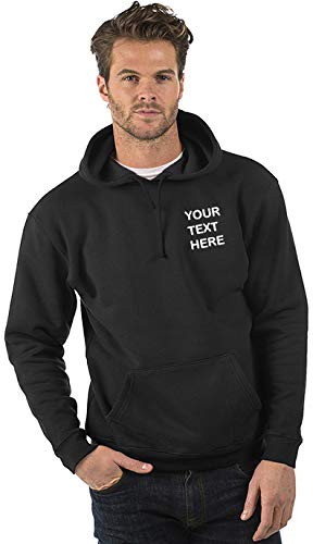 Embroidered/Personalised Black Hoodie, Size XS-4XL, M (44/46)