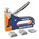 WADFOW Heavy Duty 3-in-1 Stapler Gun with 3,000 Staples: Manual Brad Nailer, Power Adjustment Stapler Gun for Wood, Crafts, Carpentry, Decoration and DIY