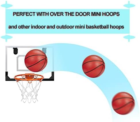 Mini Basketballs Orange 2 Pack 5" Set with Pump Needle Durable Material for Mini Hoop 3+ Years Toddlers Kids Teenagers for Pool Indoors Outdoors