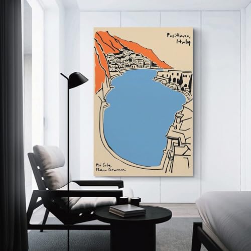 Affiches sur toile Positano Italy pour embellir un mur vide deco salon et cuisine 50x75cm