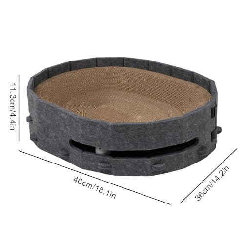 Jouet pour chat en carton durable avec plancher de jeu et clochettes intégrées - 7