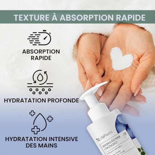 Vis Plantis Crème pour les mains et les ongles pour femme 135 ml | avec sérum à la bave d'escargot, huile d'olive et urée pour une protection optimale, cosmétique naturel, soin des mains et des ongles – vue 7