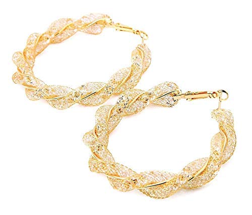 Moda Accessories Stylish Big Circle Golden Hoop Earrings For Girls & Women (Rose Gold)