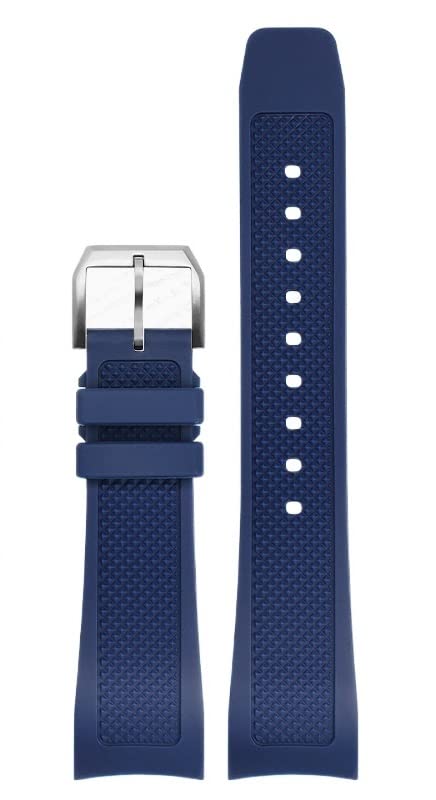 Bracelet montre caoutchouc 22mm incurvé bleu pour résoudre l'usure de votre IWC
