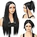 CLIONE Synthetic Lace Front Wig 13X4X1 HD Lace Front Wigs Pre-Plucked Long Straight Black Glueless Wigs for Black Women 24 Inch T Part Synthetic Wig Ready to Wear Wigs Beginner Friendly 2#