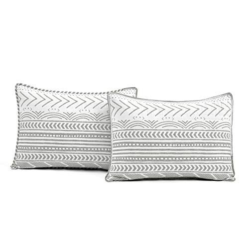 Lush Decor Hygge Geo Pattern Striped 3 Piece Quilt Bedding Set, King, Gray & White by Lush Decor - Image 6