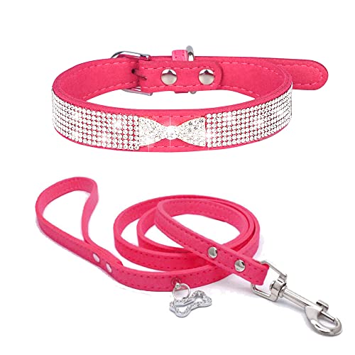 Dogs Kingdom Hundehalsband mit Strasssteinen und Schleife, Set - mit glitzernden Kristalldiamanten besetzt, L: 36.8,45.7 cm Halsumfang Cover