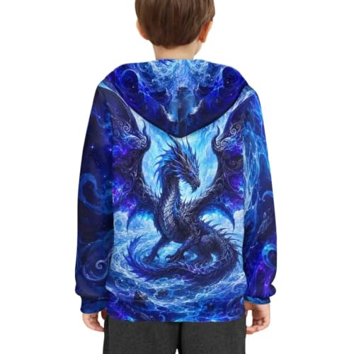 Image of WELLFLYHOM Boys Hooded Sweatshirts Hoodie Pullover Cool Graphic Crewneck Blouses Size 6-16