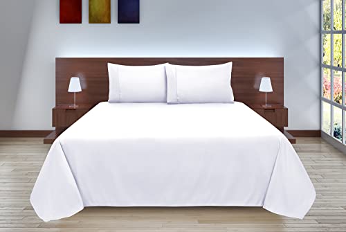 Oakias Twin Flat Sheets White – Pack Of 2 Top Sheets For Bed – Soft Brushed Microfiber Fabric – Shrinkage & Fade Resistant – Ideal For Hotels And Hospitals – Machine Washable #TOP5