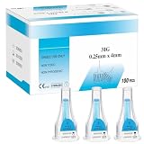100 Stück Edelstahl Abgabe Tube(31Gx4mm), Einzeln Verpackt Abgabe Tube für Nachfüllen Liquid Tinten Klebstoff Industrie Laborzubehör für Haushalt, Hobby