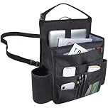 Luxja Car Seat Storage Organiser, Car Seat Organiser Front, Car Seat Back Storage Bag with Laptop & Tablet Storage, Black