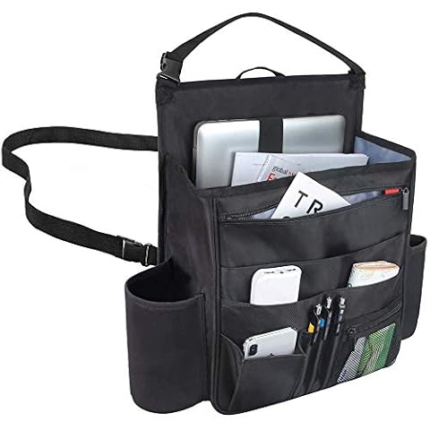 Luxja Organizer do przechowywania foteli samochodowych, organizer na przednie siedzenie samochodowe, torba do przechowywania z laptopem i tabletem, czarny