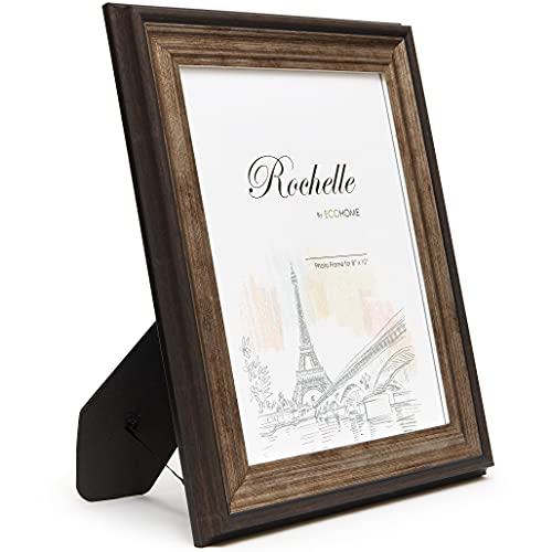 8x10 Picture Frame Antique Brown - Mount/Desktop Display, Frames by EcoHome