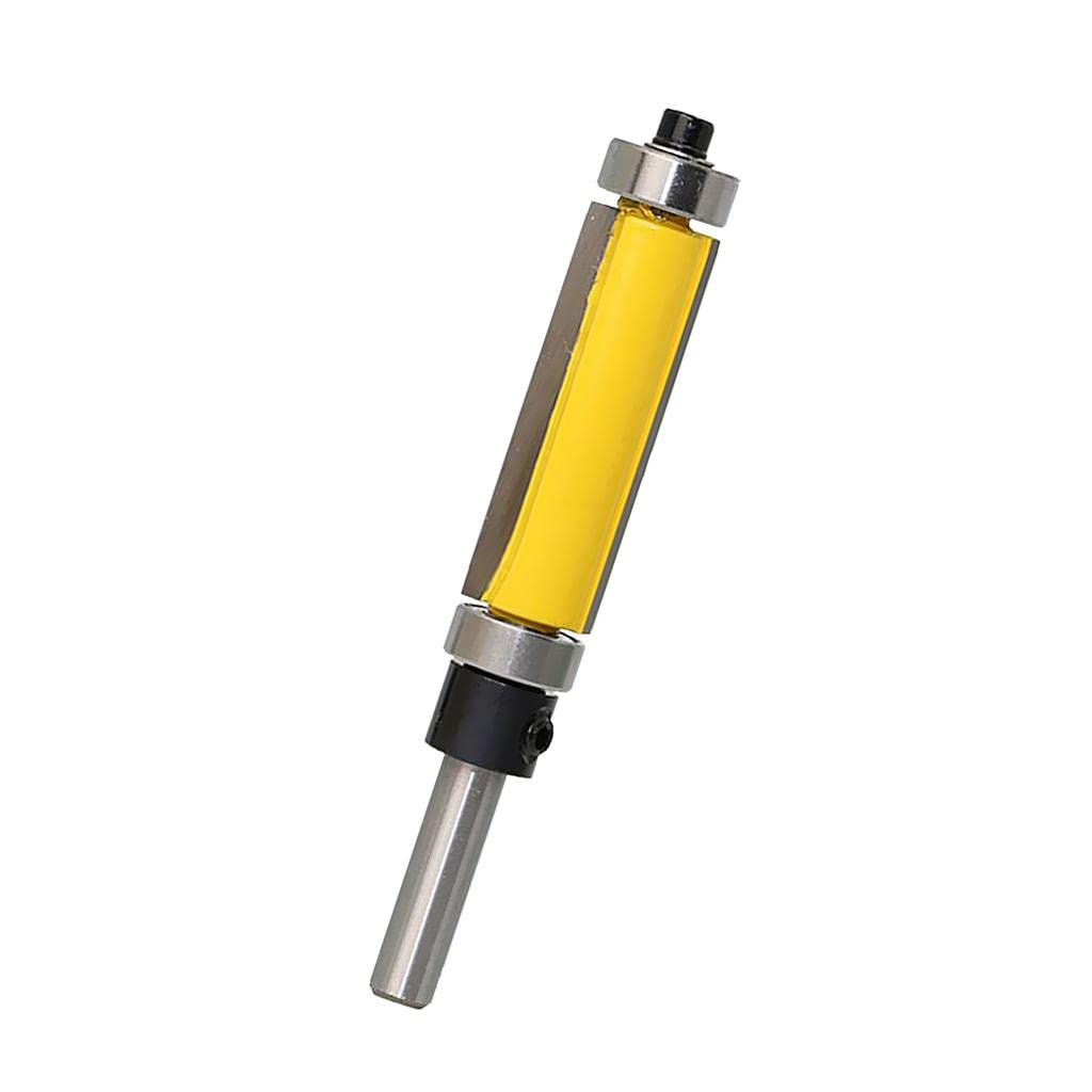 1 Piece Solid Carbide Flush Trim Top & Bottom Bearing Router Bit 38mm Yellow
