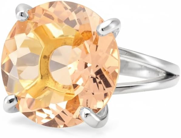 Handmade Gold Morganite Cocktail Ring - December Birthstone - Double Band Statement Jewelry
