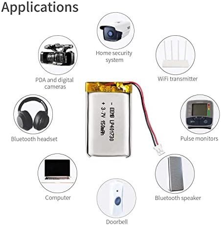 4 X EEMB 3.7V 150mAh 401730 akumulator Lipo Akumulator litowy polimerowy ze złączem Molex - Upewnij się, że polaryzacja urządzenia pasuje do akumulatora przed zakupem!!!