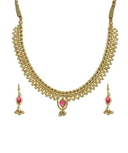 Womens Trendz Handmade Traditional Fancy Broad Thushi 24K Gold Plated Alloy Necklace and t for Women and Girls (B01AD0VLWM) Amazon Price History, Amazon Price Tracker