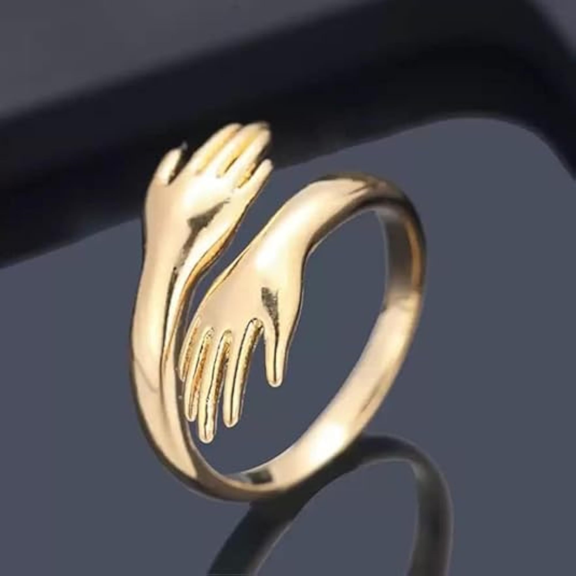Golden Couple Adjustable Promise Hug Ring