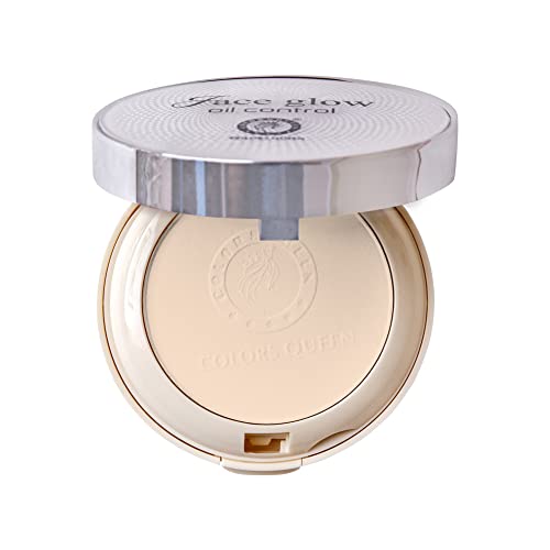 Image of Colors Queen Oil Control Compact Powder | Lightweight Face Compact for Women with SPF-15 to Protect Skin from UV Rays | Pore Minimizing, Easily Blends Pressed Powder for All Skin Types (01 - Ivory, 20g)
