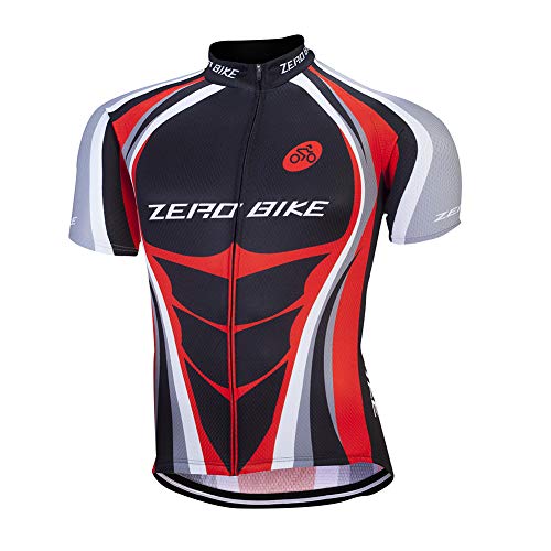ZEROBIKE® - Maillot de ciclismo transpirable de manga corta para hombre, ropa deportiva de poliéster para bicicleta, Tela de alta calidad, Type 3, XL