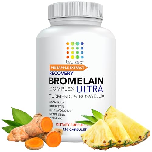Bruizex Ultra Bromelain and Quercetin Bruising Relief Supplement, 120 Capsules | Bruised Skin, Trauma Recovery and Swelling Surgery Supplements | Contains Bromelain, Quercetin, Turmeric and Boswellia