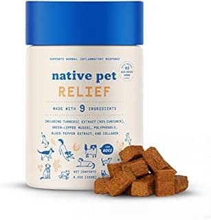 Native Pet Relief - Anti Inflammatory for Dogs | Turmeric + Polyphenols + Green Lipped Mussels for Dogs | Dog Aspirin Alternative | Best Dog Arthritis Supplement & Dog Joint Pain Relief | 60 Chews