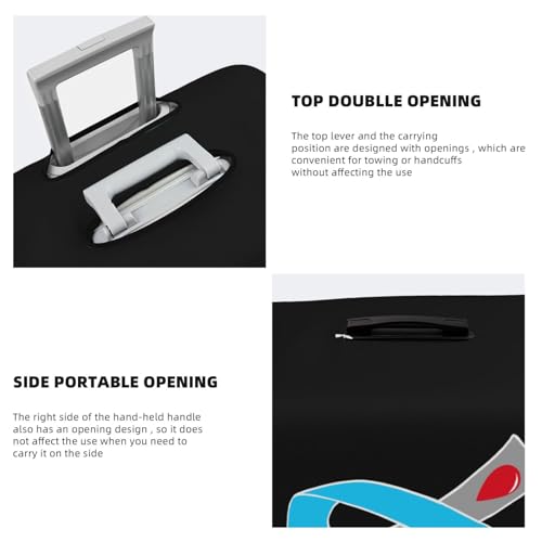 Diabetes Awareness Travel Luggage Cover Suitcase Protector Fits 29-32 Inch Case(Black,XL)4