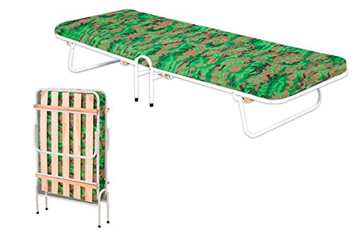 Cama Dobrável Portátil Com Colchão Espuma Solteiro Camping