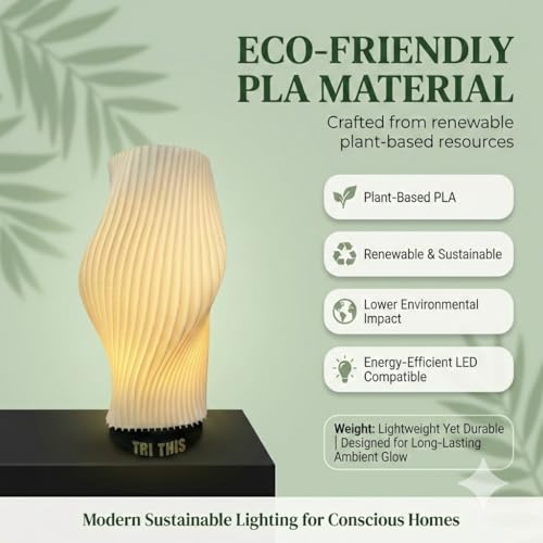 Image of Eco-Friendly USB Powered Decorative Table Lamp with Warm Yellow 10W LED - Ambient Night Light for Bedroom, Living Room, Desk & Home Decor | Sustainable Warm Glow LED Lamp