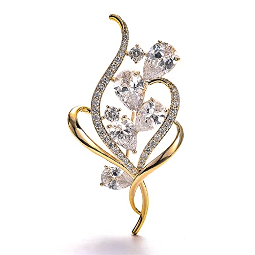 Broche manteau d'hiver argentée et or au design raffiné pour magnifier vos tenues de saison