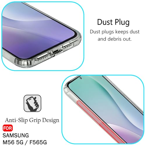 Image of TheGiftKart Back Cover Soft Case for Samsung Galaxy M56 5G / F56 5G | Best Camera Protection | Inbuilt Dust Plugs & Anti-Slip Grip | Ultra Clear Slim Case for Samsung M56 / F56 (Silicone, Transparent)