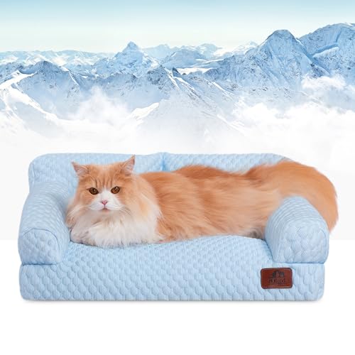 Hollypet Sofá-cama refrescante para cães e gatos, macio, calmante, para gatos e cães médios e pequen