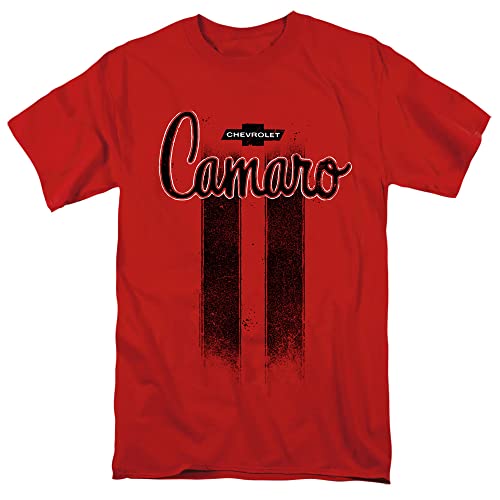 Popfunk Chevrolet Camaro Stripes Unisex Adult T Shirt (Large) Red