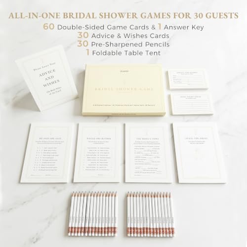 Diakos 5-in-1 Champagne Gold Bridal Shower Games Set for 30 Guests by Diakos - Used condition - Image 2
