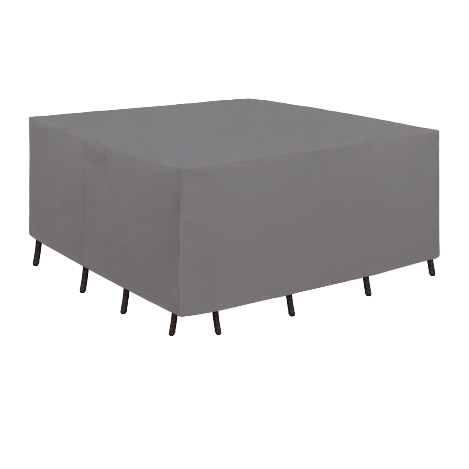 Easy-Going 600D Heavy Duty Patio Furniture Cover for Outdoor Square Table and Chair Set, Waterproof Sectional Set Cover (64"L x 64"W x 28"H, Grey)