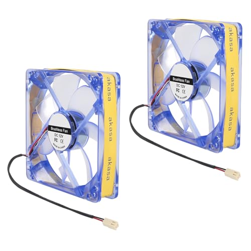 2PACK Strong Quiet 12025 LED Blue Fan 120x120x25mm...