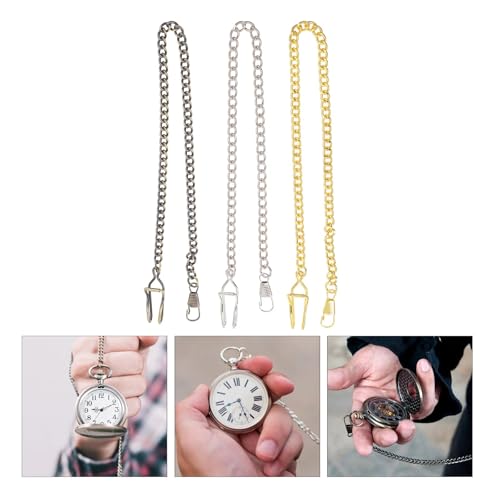 Cadena de reloj de bolsillo contra caídas pack de metal para fijación segura 3