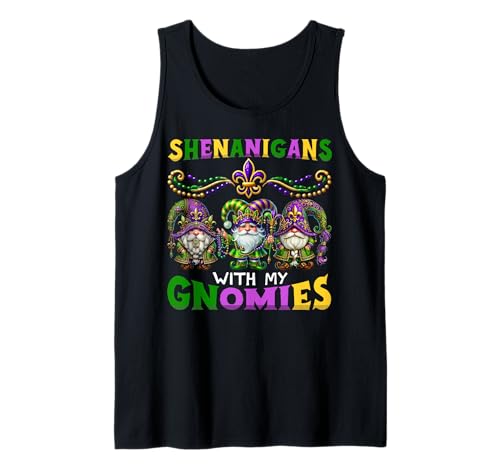 Disfraz de Gnomos de Mardi Gras Shenanigans With My Gnomies Squad Camiseta sin Mangas