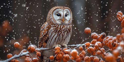 ダイヤモンドアート フクロウ ダイヤモンドアート 手芸キット上級者絵画 冬 大きいサイズ 200 x 100cm 手芸 5D DIY Diamond Art 絵画 インテリア 壁飾り クリスタル全面貼り付けタイプ クロスステッチ刺繍 キット 家用装飾 プレ