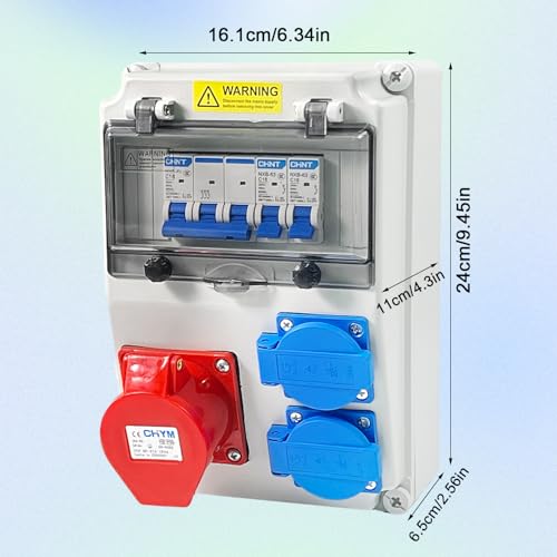 Verteilerkasten Bausatz, Bringen Leistungsschalter, Steckdosen, Drinnen und Draußen Baustromverteiler, Wasserdicht Stromverteiler, für Zementwand, Holzwand