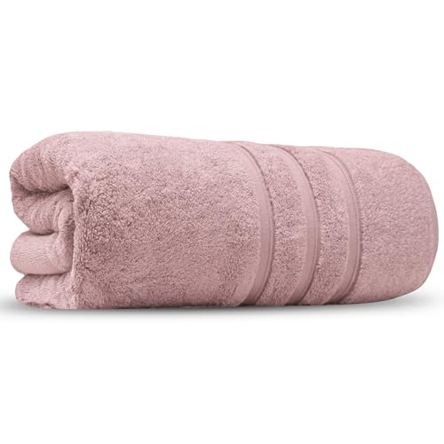 Luxury Bath Sheets Zero Twist Cotton 600 GSM (90 x140cm) Thick & Plush Hotel Quality Large Pool Spa & Hotel Bathroom Bath Towels | Pack Of 1 Blush Pink