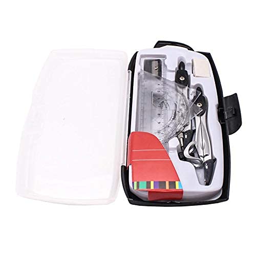 Kit di Geometria Matematica, Set di goniometro, Compasso, Gomma, Righello, Gomma per Disegno, plastica e Metallo, per Studenti