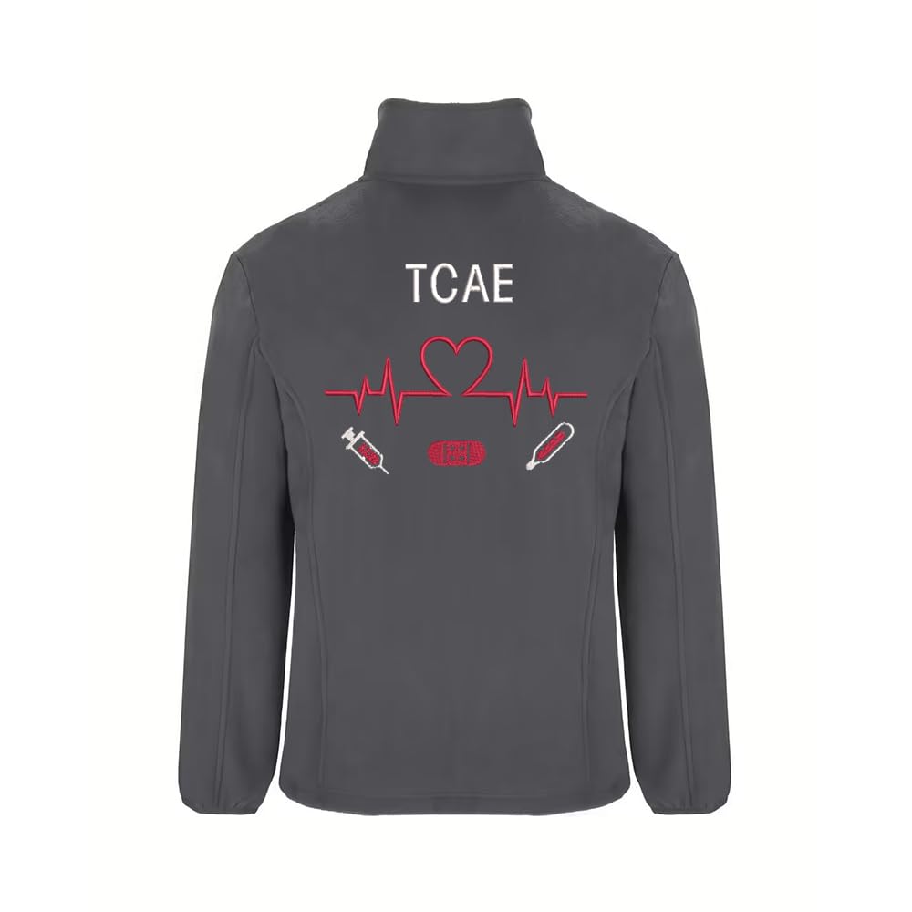 Forro Polar Bordado Hombre Personalizado. Modelo LÍNEA DE Vida-CORAZÓN. Ideal para Sanitarios. Regalos Personalizados. con Cremallera y Bolsillos. Regalos TPMAS