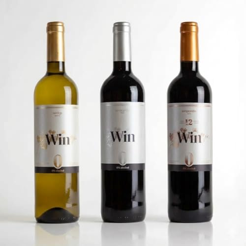 WIN Pack Mixto 3 Botellas Sin Alcohol – 1 Verdejo + 1 Tempranillo Joven + 1 Tempranillo 12 Meses Barrica | Vinos Desalcoholizados 0% Vol. 75 cl